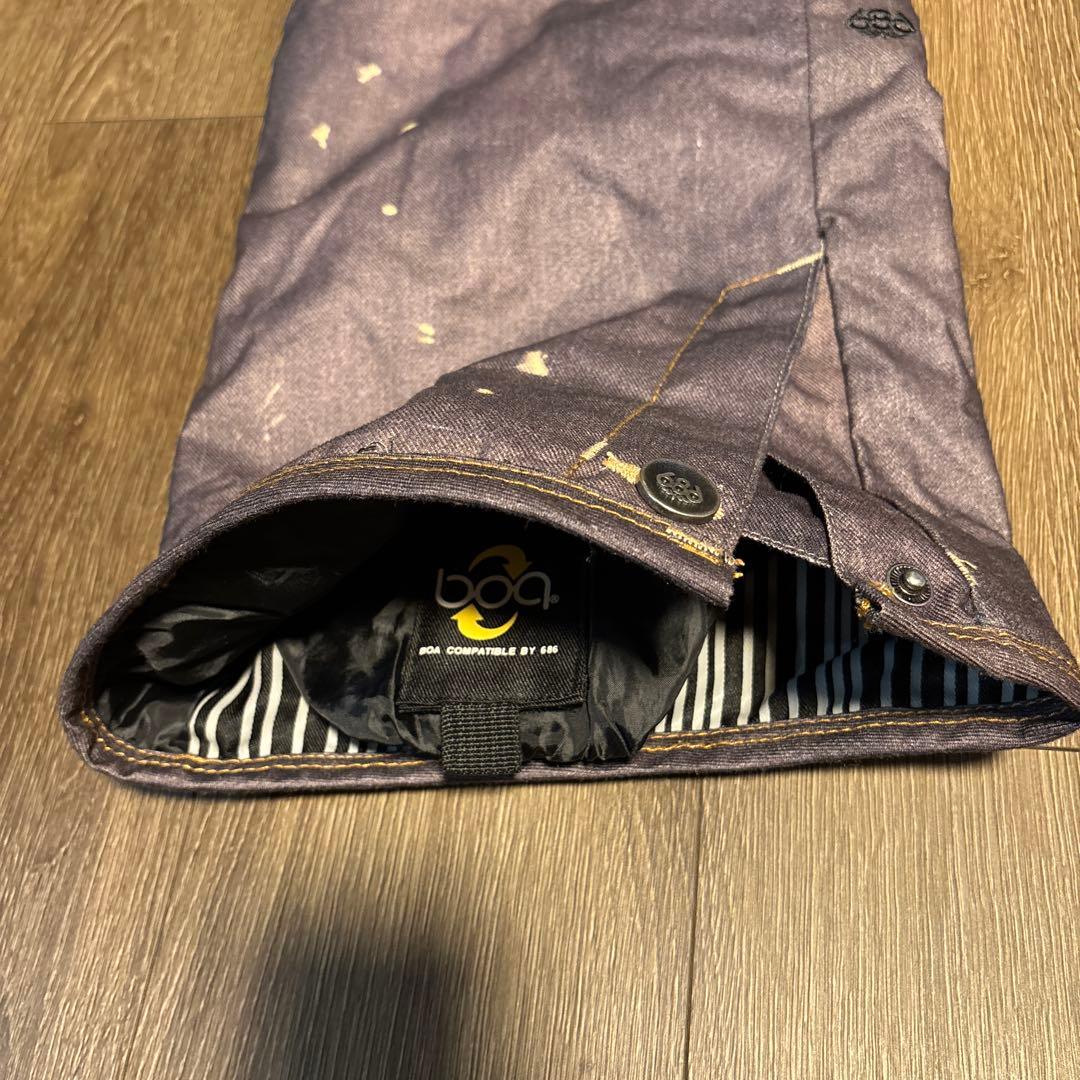 686　スノーボードウェア　ダークグレー　ダメージデニム風