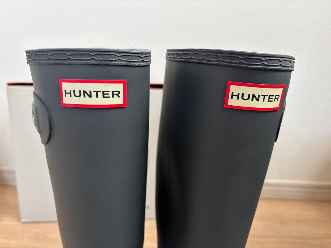 最終お値下げ＊HUNTER レインブーツ　長靴　ダークスレート