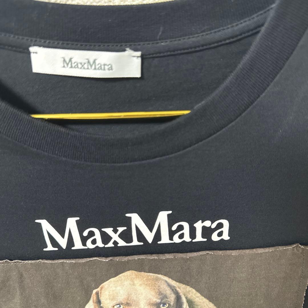 MaxMara 犬プリント ブラック Tシャツ