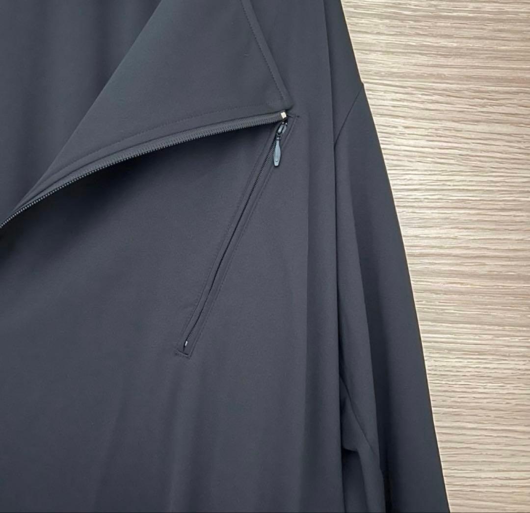 【Yohji Yamamoto】ブラックオーバーサイズジップアップトップス