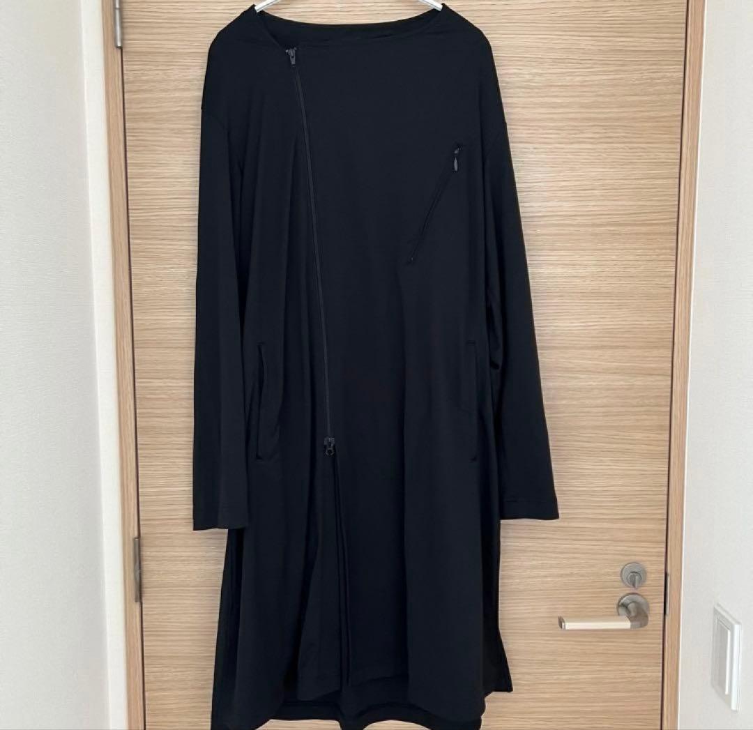 【Yohji Yamamoto】ブラックオーバーサイズジップアップトップス