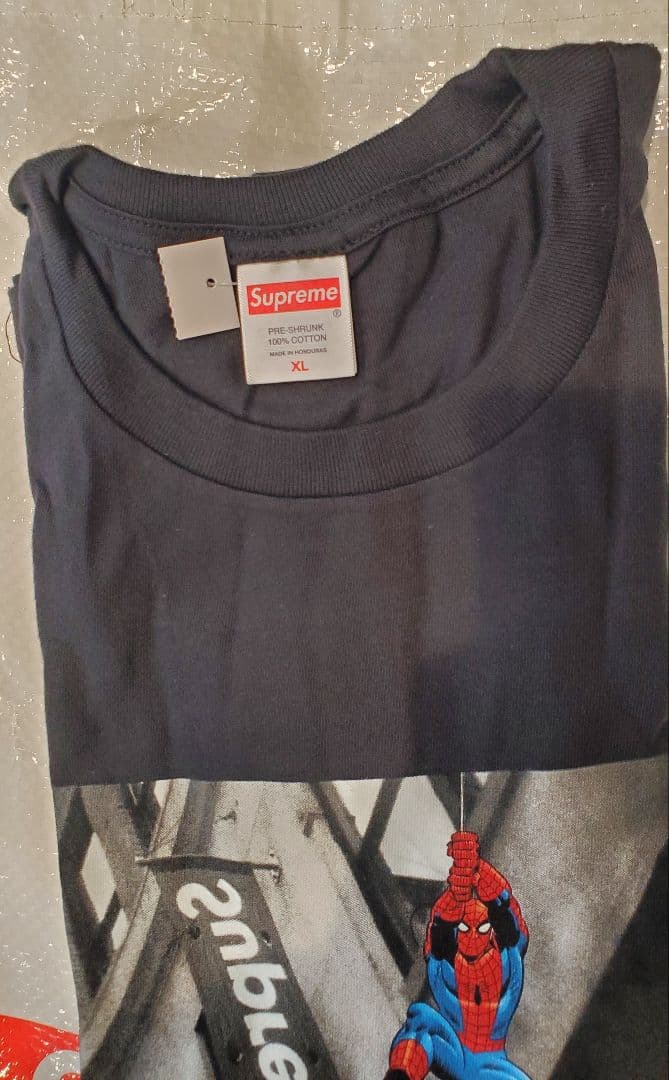 26ss Supreme Spider-Man Tee　XL　スパイダーマン黒