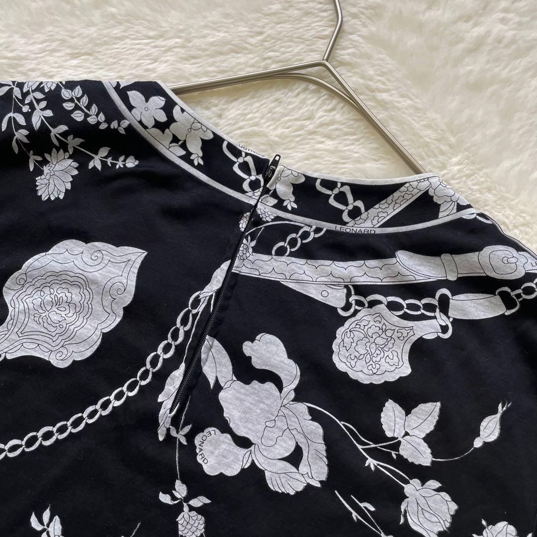 LEONARD フラワー柄 Tシャツ L ブラック