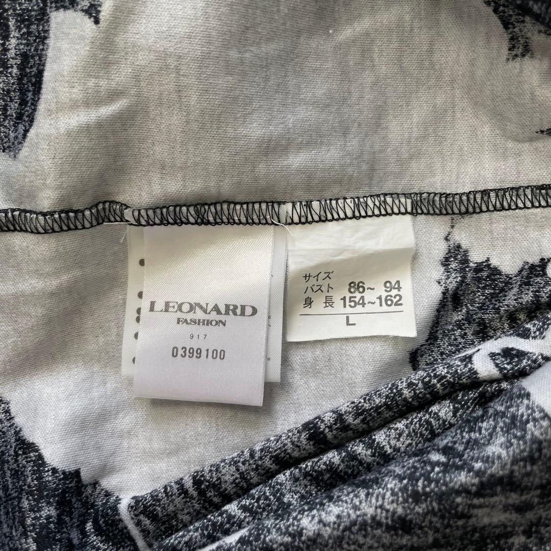 LEONARD フラワー柄 Tシャツ L ブラック