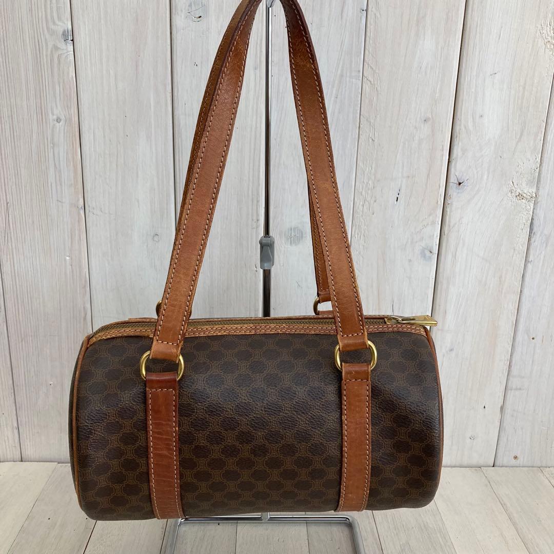 Celine セリーヌ ハンドバッグ 筒形 マカダム柄