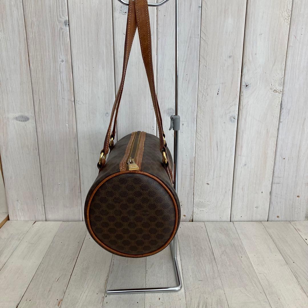 Celine セリーヌ ハンドバッグ 筒形 マカダム柄