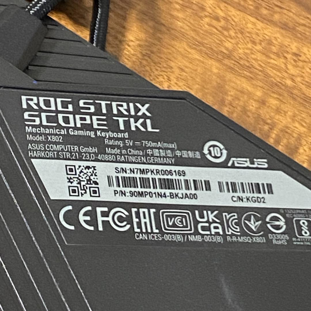ASUS ROG STRIX SCOPE TKL X802 メカニカルキーボード