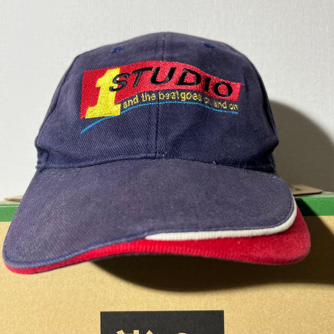 け*ん様 Studio One レゲエ 刺繍ロゴ キャップ フェード ネイビー