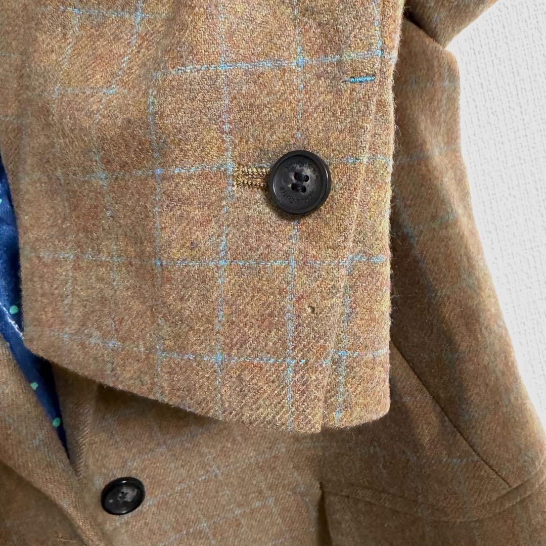 Paul Smith カシミヤ混 チェックジャケット 42 裏地ヨット柄 1B