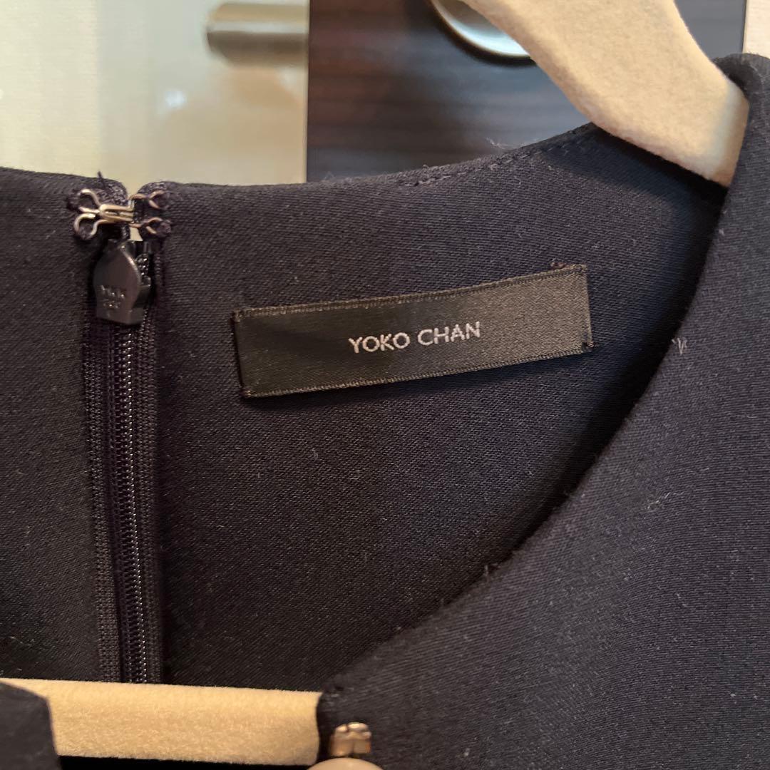 YOKO CHAN ネイビー ひざ丈ワンピース