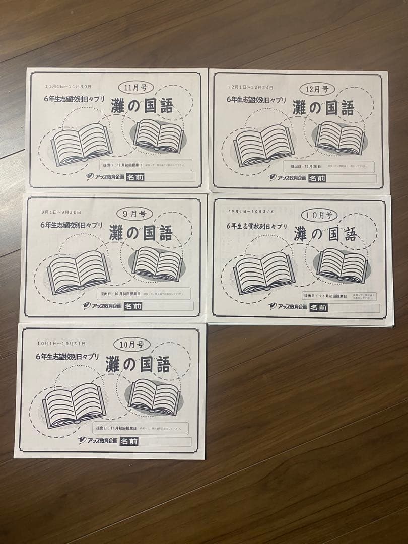 進学館　日々プリ　6年志望校別　最難関　灘中　　国語　セット