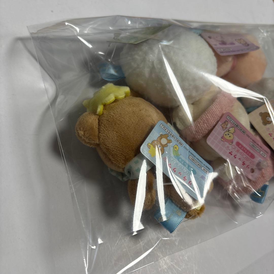 ねこねこの湯　リラックマ　てのりぬいぐるみ　５点セット