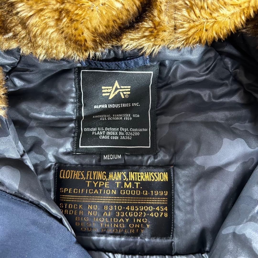 ALPHA INDUSTRIES×TMT 別注　N-3B M ネイビー ファー
