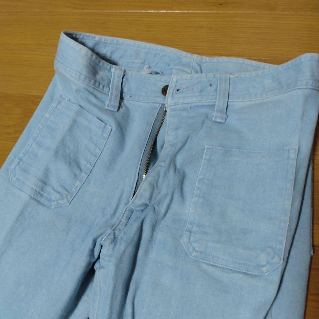 パンタロン　古着　水色　ジーンズ　レディース　W63　 郵宅
