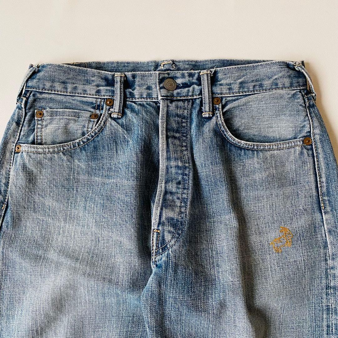 【美品】45R　デニム　再び6.5空比古比女 (群青・山加工)　ゴードンくん