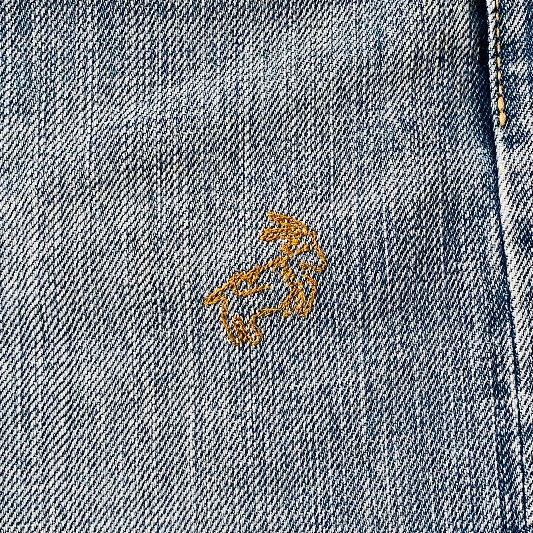 【美品】45R　デニム　再び6.5空比古比女 (群青・山加工)　ゴードンくん