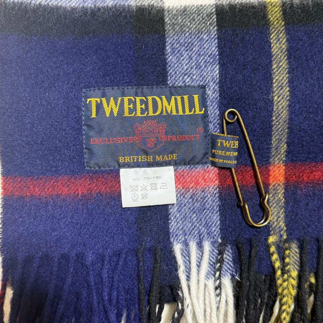 【新品】TWEEDMILL ツイードミルウール チェック柄 大判　ストール