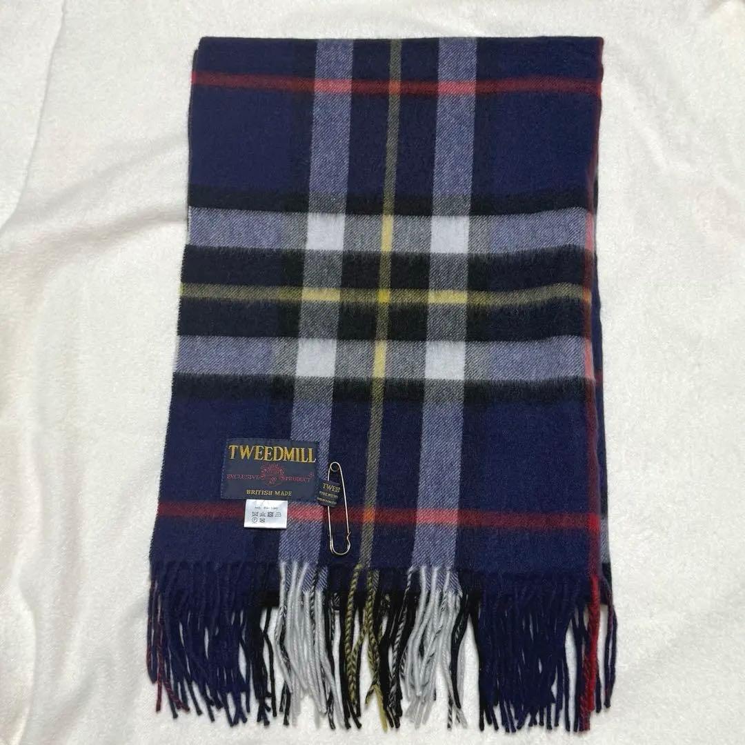 【新品】TWEEDMILL ツイードミルウール チェック柄 大判　ストール