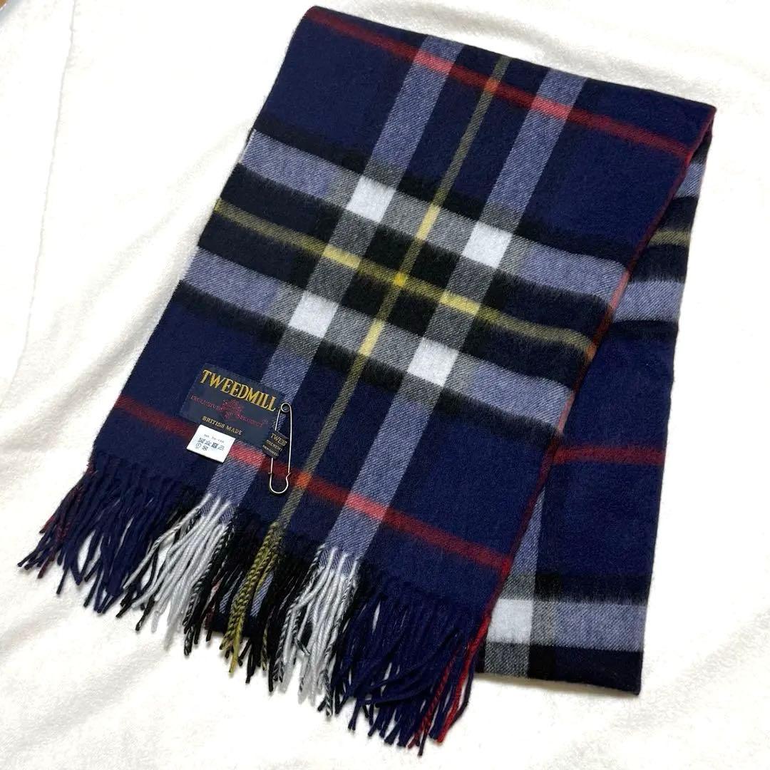 【新品】TWEEDMILL ツイードミルウール チェック柄 大判　ストール