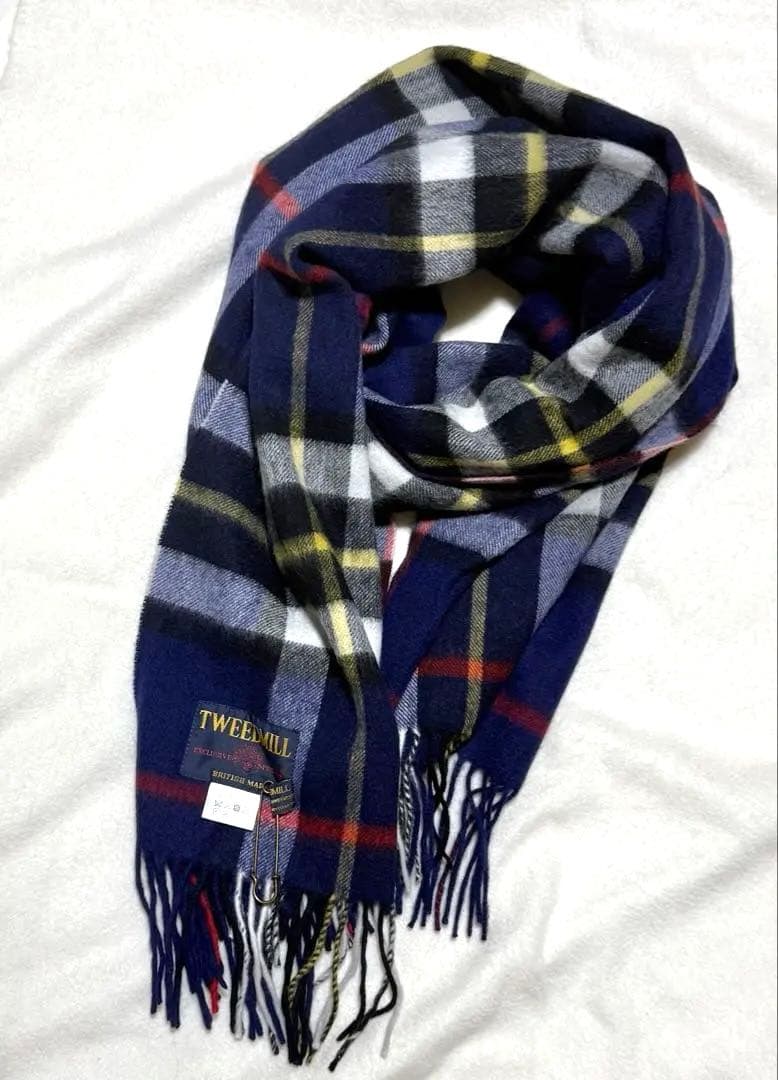 【新品】TWEEDMILL ツイードミルウール チェック柄 大判　ストール