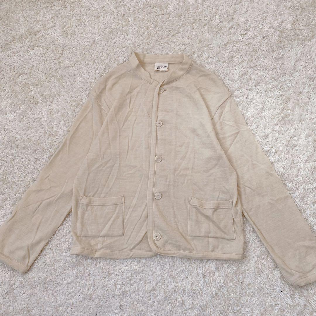 【美品】45R USモーニットソーの908カーディガン　ベージュ　M相当