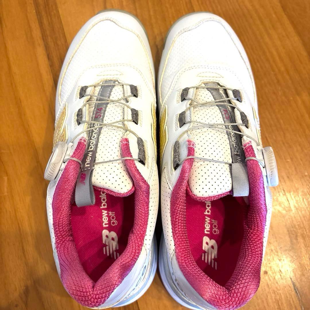 【new balance574】美品！ゴルフシューズ 24.5