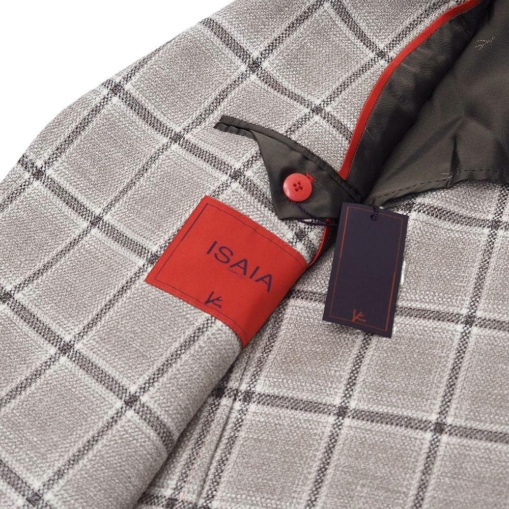 L06163 新品 ISAIA 五者混 ジャケット 50 イザイア