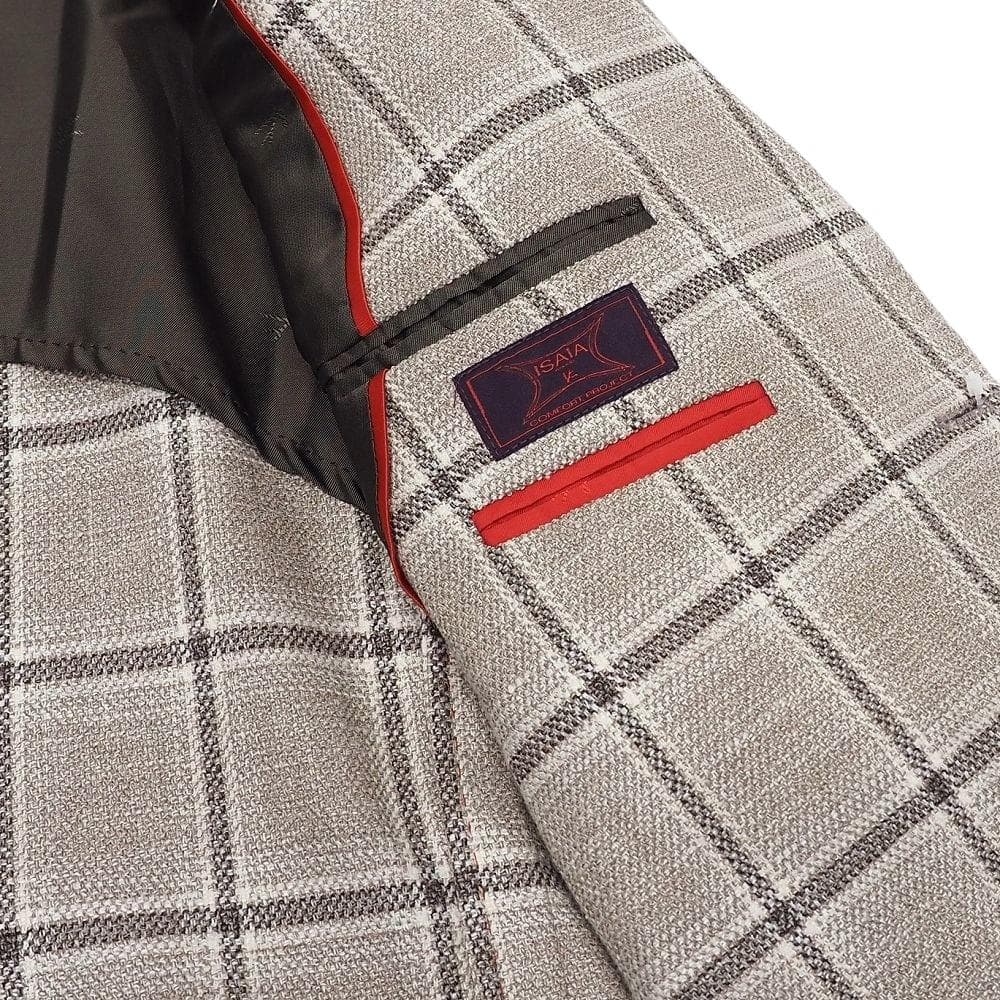 L06163 新品 ISAIA 五者混 ジャケット 50 イザイア