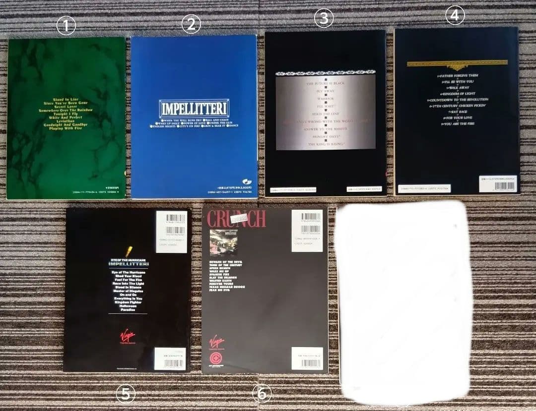 Impellitteri スコア インペリテリ 楽譜 ギタースコア 6冊セット