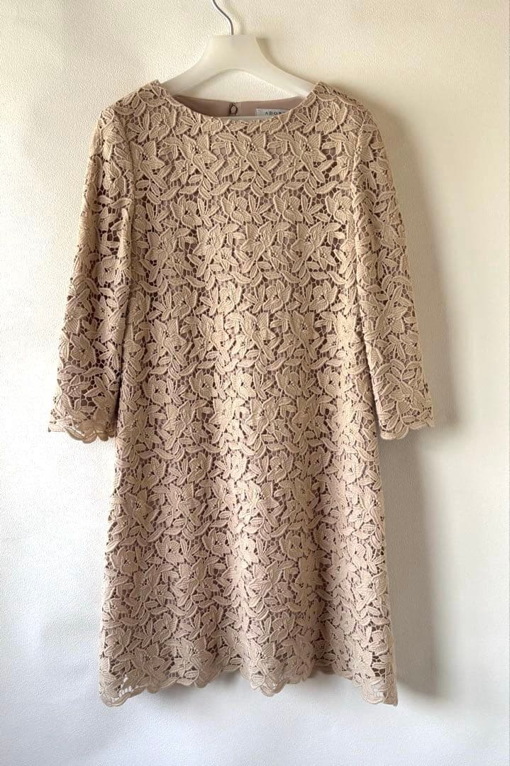 ADORE アドーア 花柄 レース ワンピース ベージュ 38