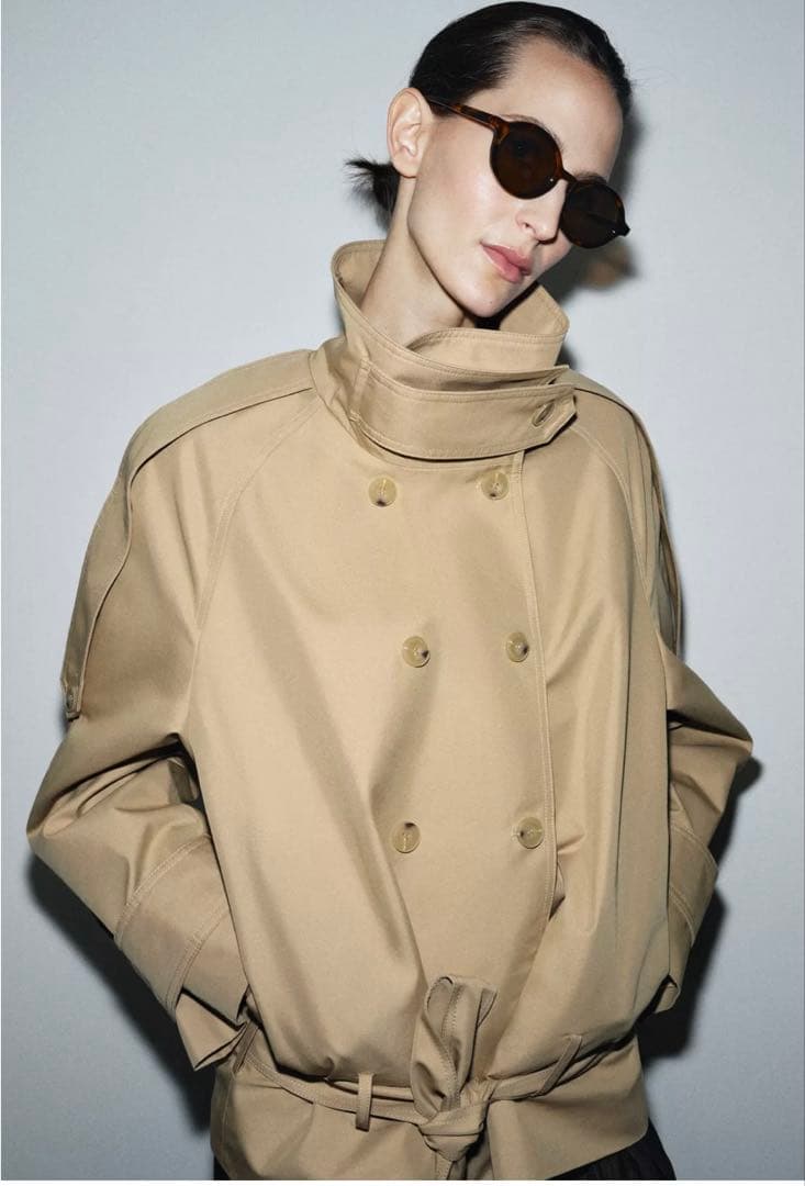 ZARA ショート丈ハイネックトレンチコート M 新品
