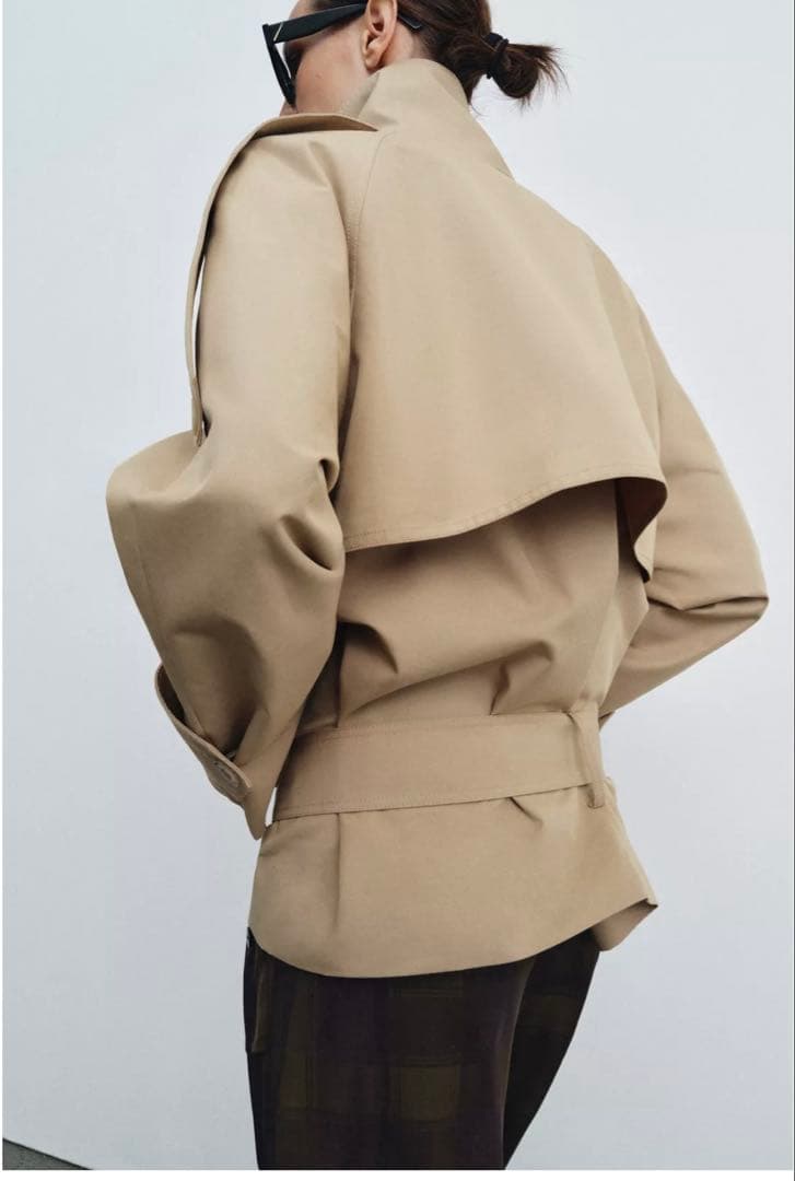 ZARA ショート丈ハイネックトレンチコート M 新品
