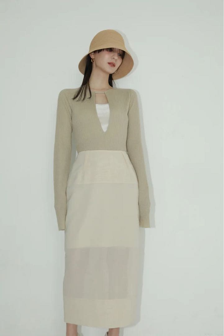 louren ローレン sheer cocoon skirt