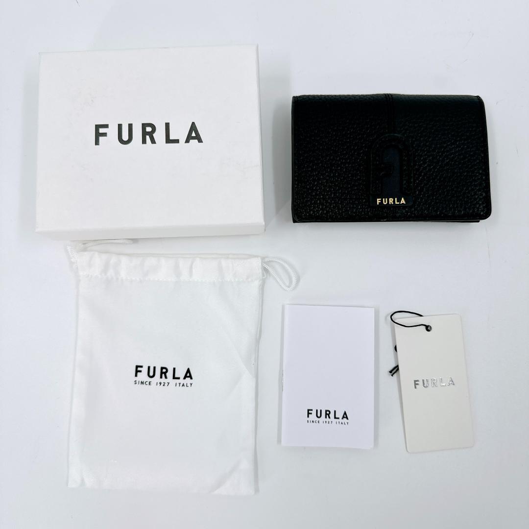 FURLA フルラ レザー カードケース フラグメントケース 名刺入れ ブラック