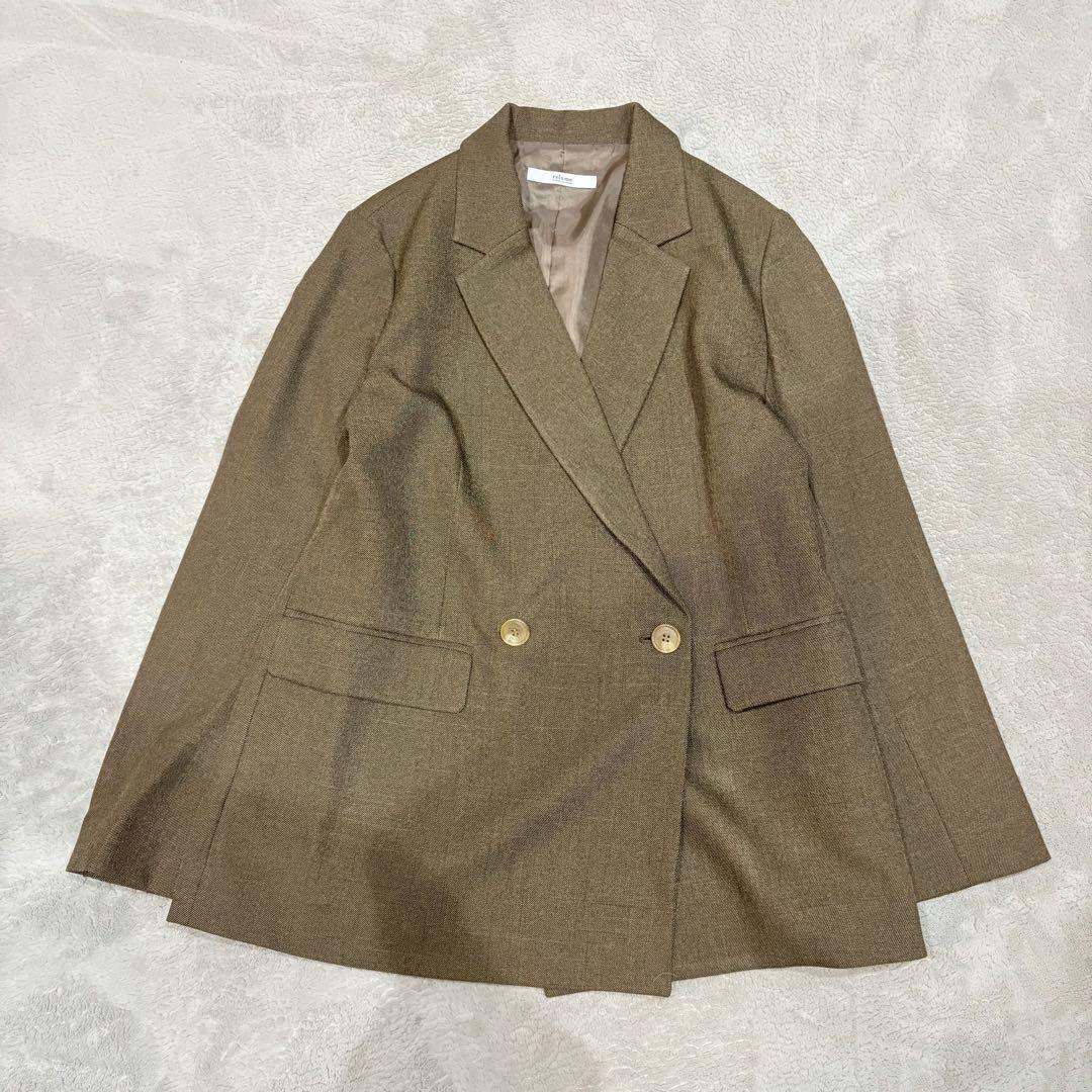 クリーニング済✨人気✨レリューム　シャークツイードテーラドジャケット　ダブル