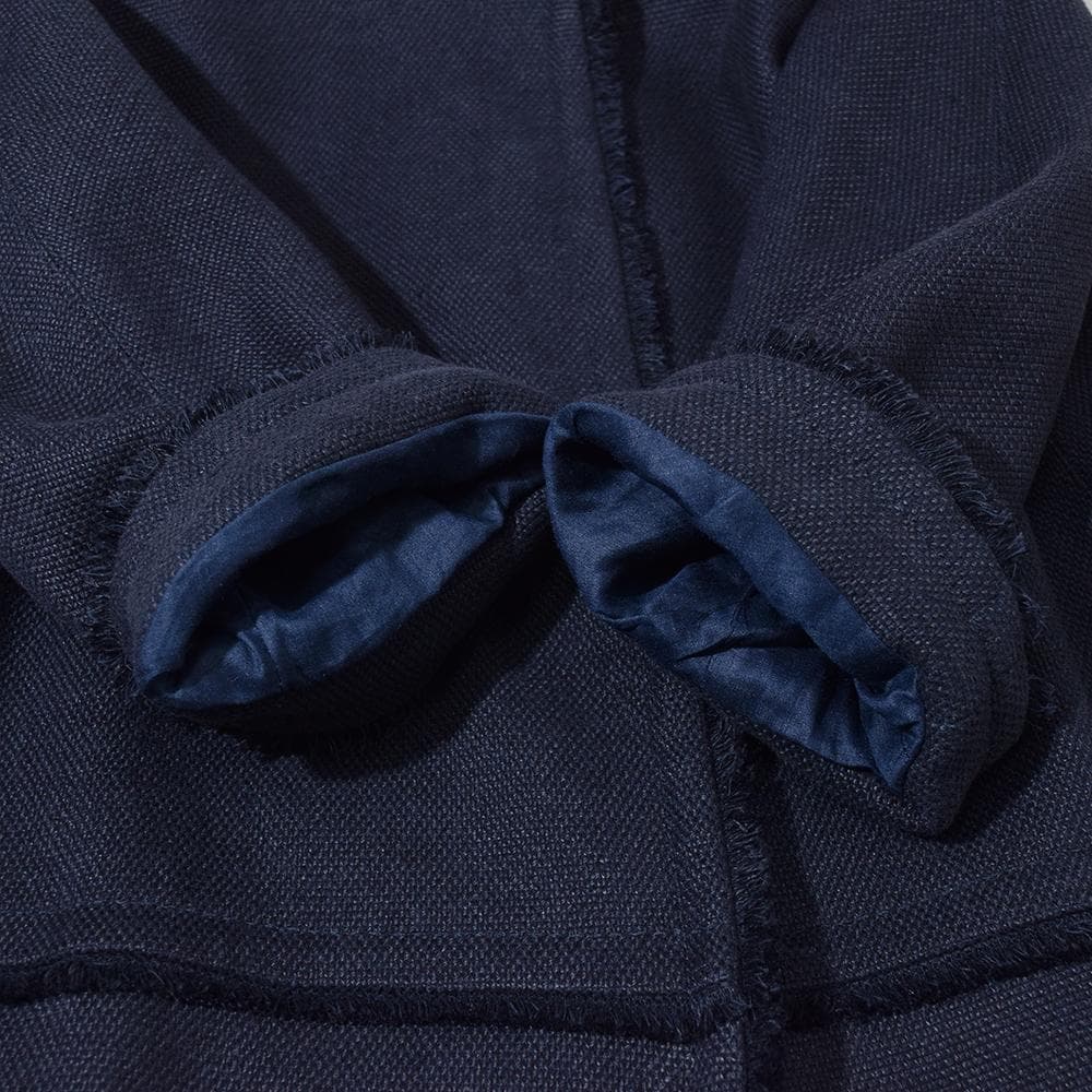 春夏 'S Max Mara リネン ノーカラーコート 40 ネイビー 7分袖