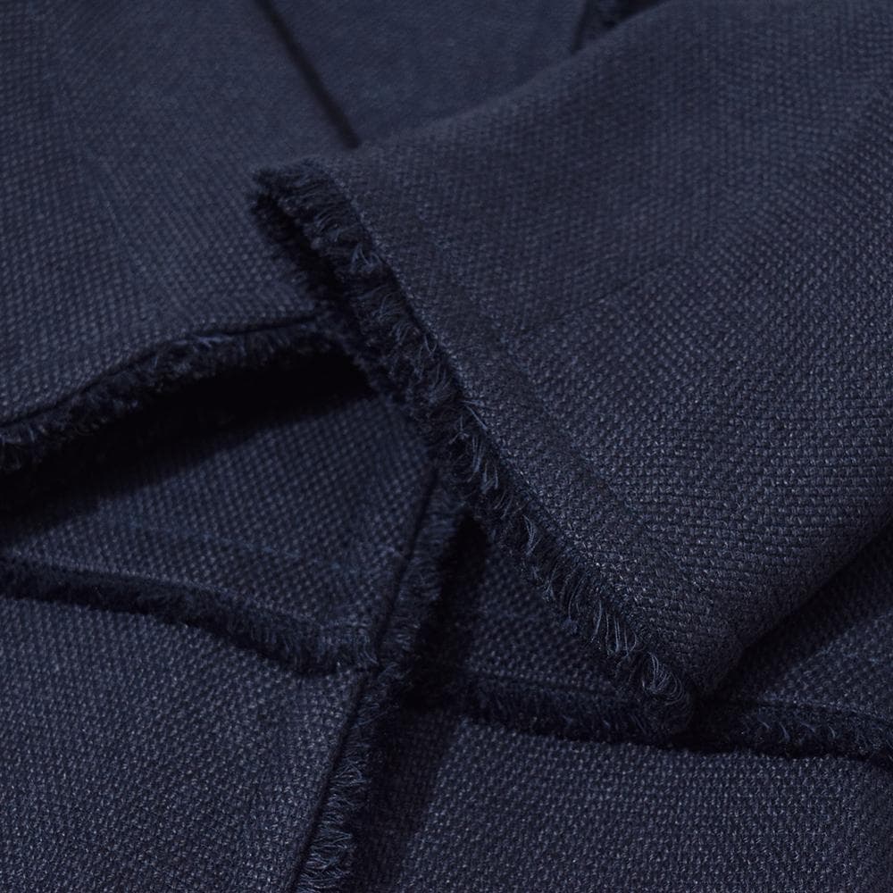春夏 'S Max Mara リネン ノーカラーコート 40 ネイビー 7分袖