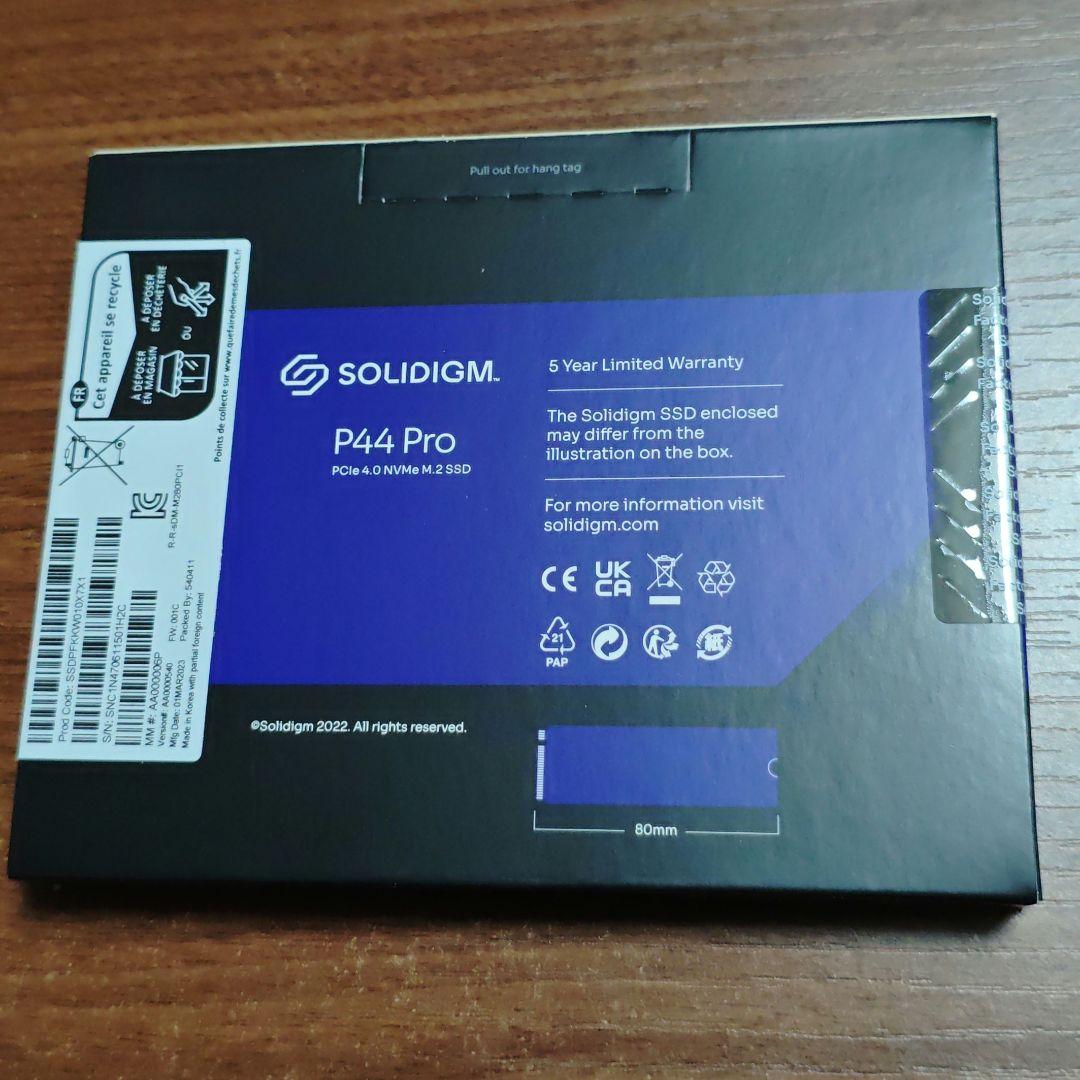 内蔵型SSD Solidigm P44 Pro 1TB NVMe SSD