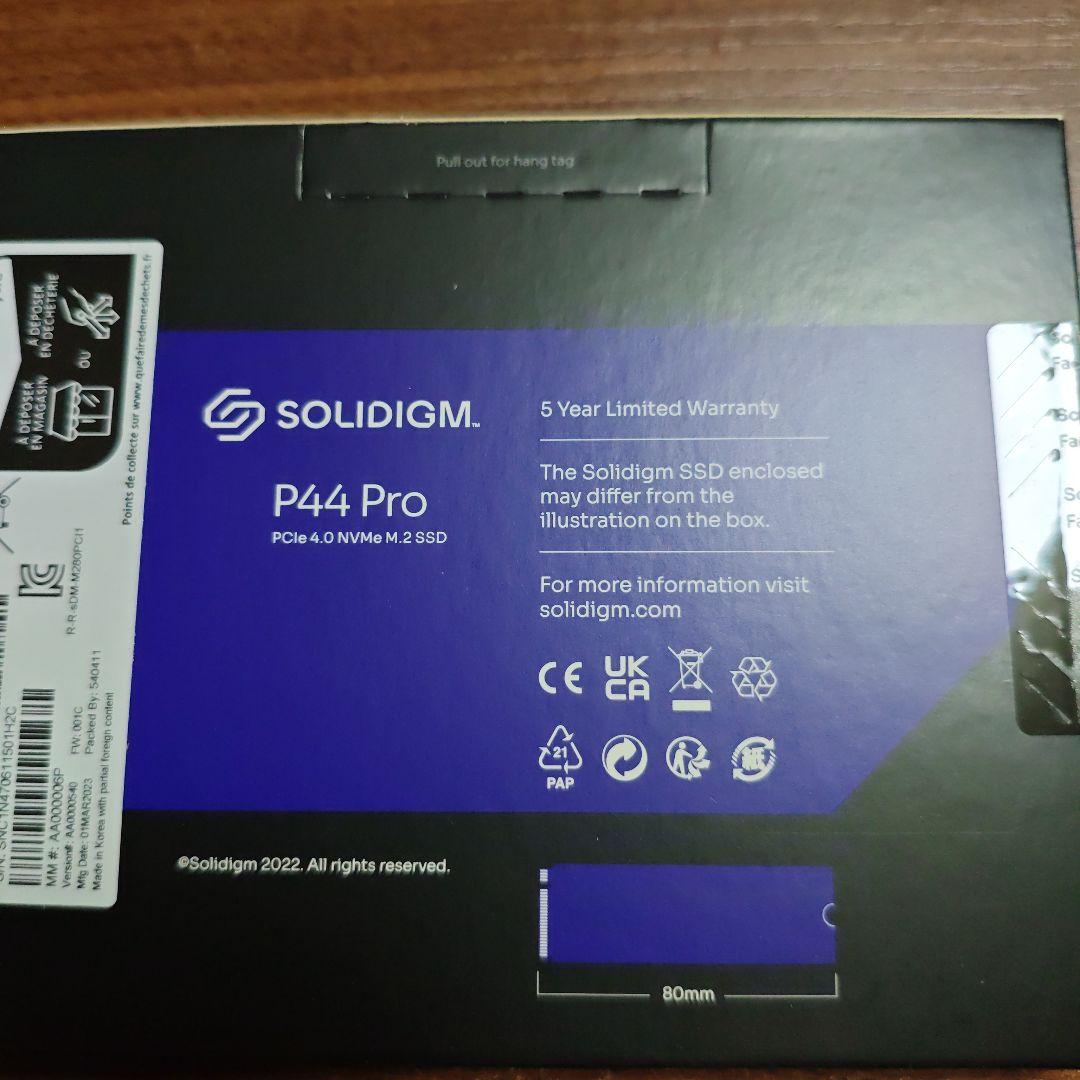内蔵型SSD Solidigm P44 Pro 1TB NVMe SSD
