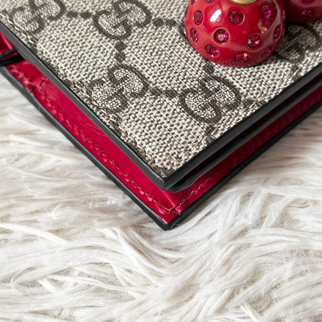 新品✨GUCCI グッチ　チェリー　GGスプリーム　2つ折財布　476050