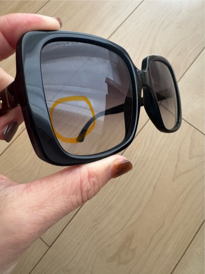 GUCCI スクエア型サングラス ブラックGG0632SA-001　箱付き
