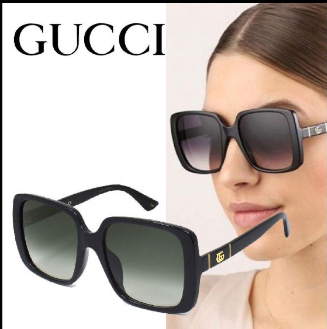 GUCCI スクエア型サングラス ブラックGG0632SA-001　箱付き