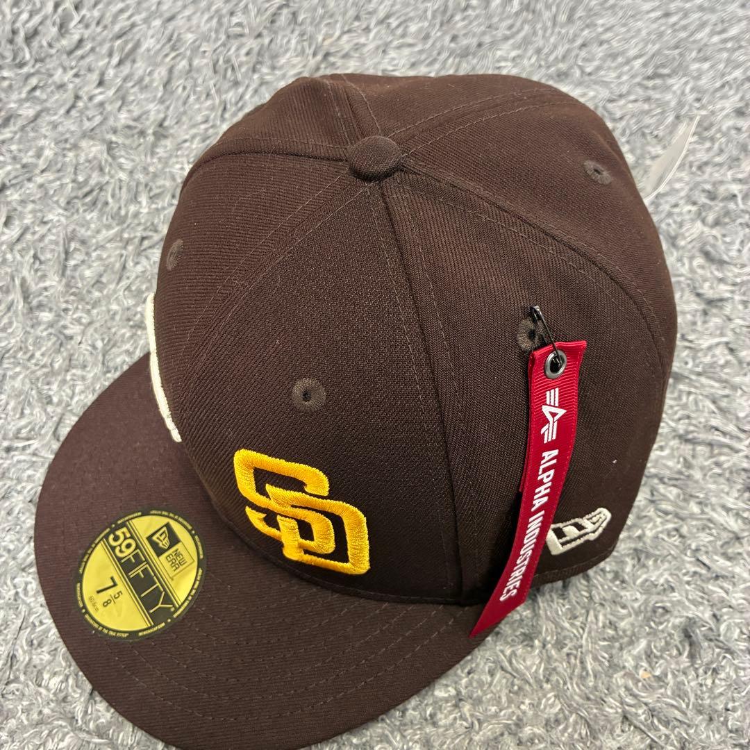 アルファ×ニューエラ59FIFTY パドレス キャップ 茶 7 5/8 別注
