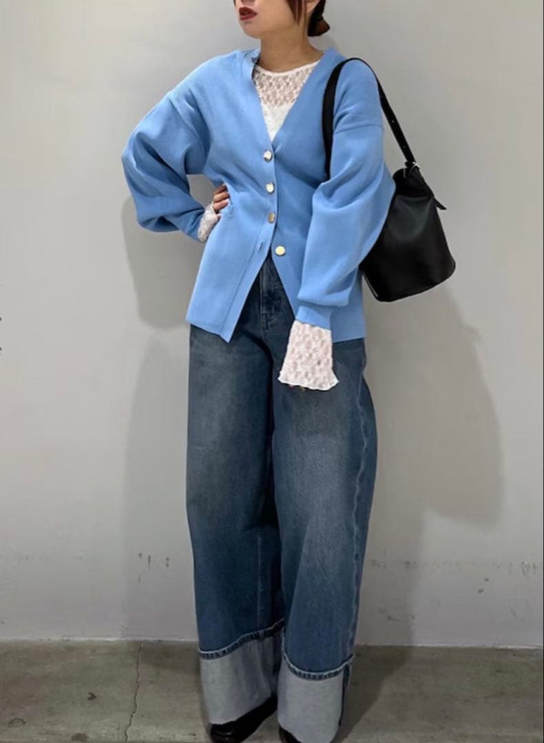 ADAM ET ROPÉ FEMME 【サステナブル】フォルムリブ カーディガン