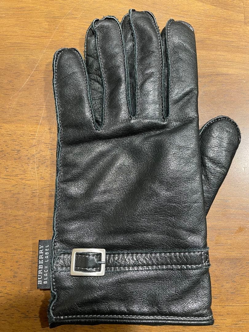 BURBERRY BLACK LABEL レザー手袋 ブラック