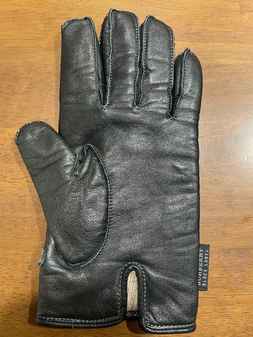 BURBERRY BLACK LABEL レザー手袋 ブラック