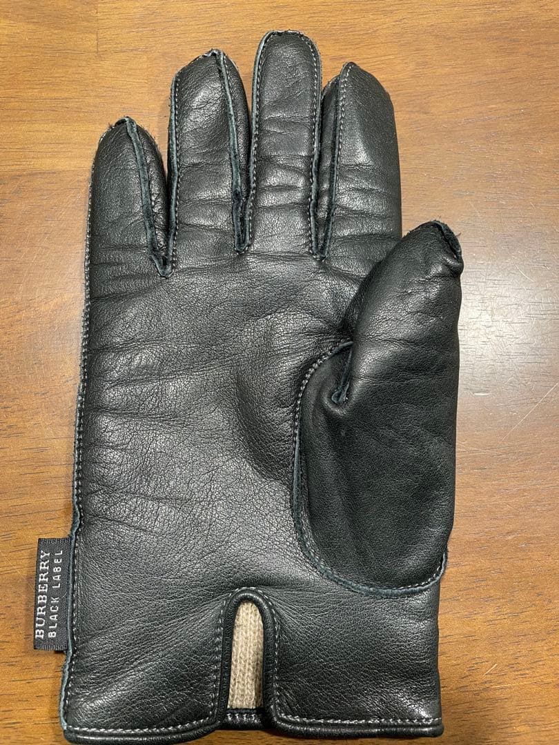 BURBERRY BLACK LABEL レザー手袋 ブラック