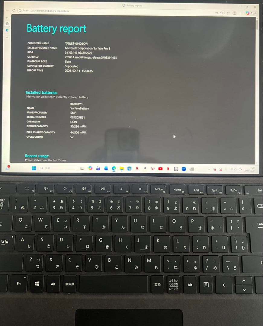 Surface Pro 8 i5/8GB/256GB バッテリー良好　美品