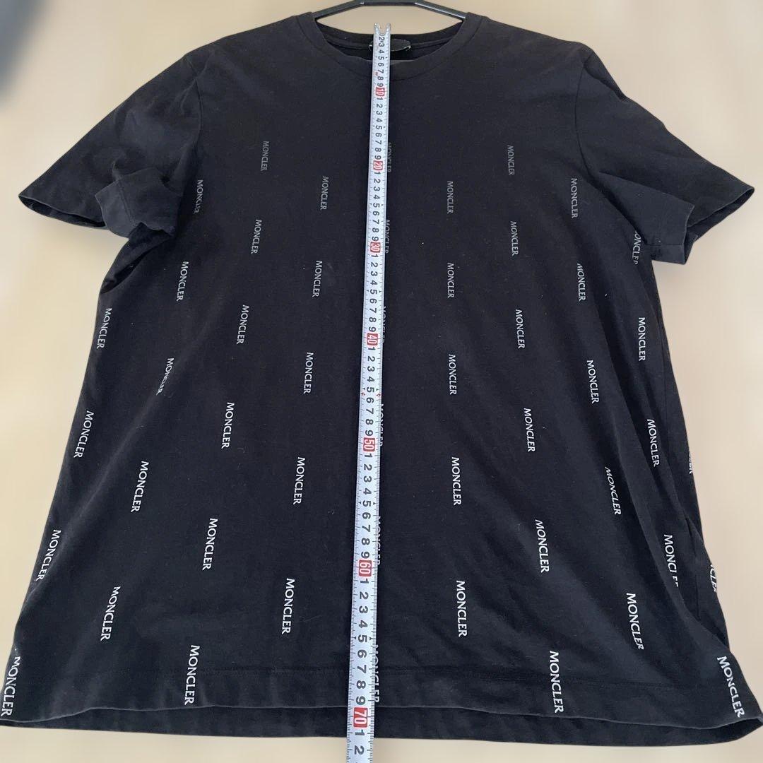 メンズ MONCLER ロゴプリント 半袖 Tシャツ 黒 トルコ製 Mサイズ