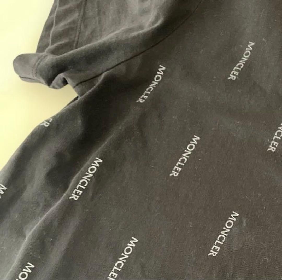 メンズ MONCLER ロゴプリント 半袖 Tシャツ 黒 トルコ製 Mサイズ